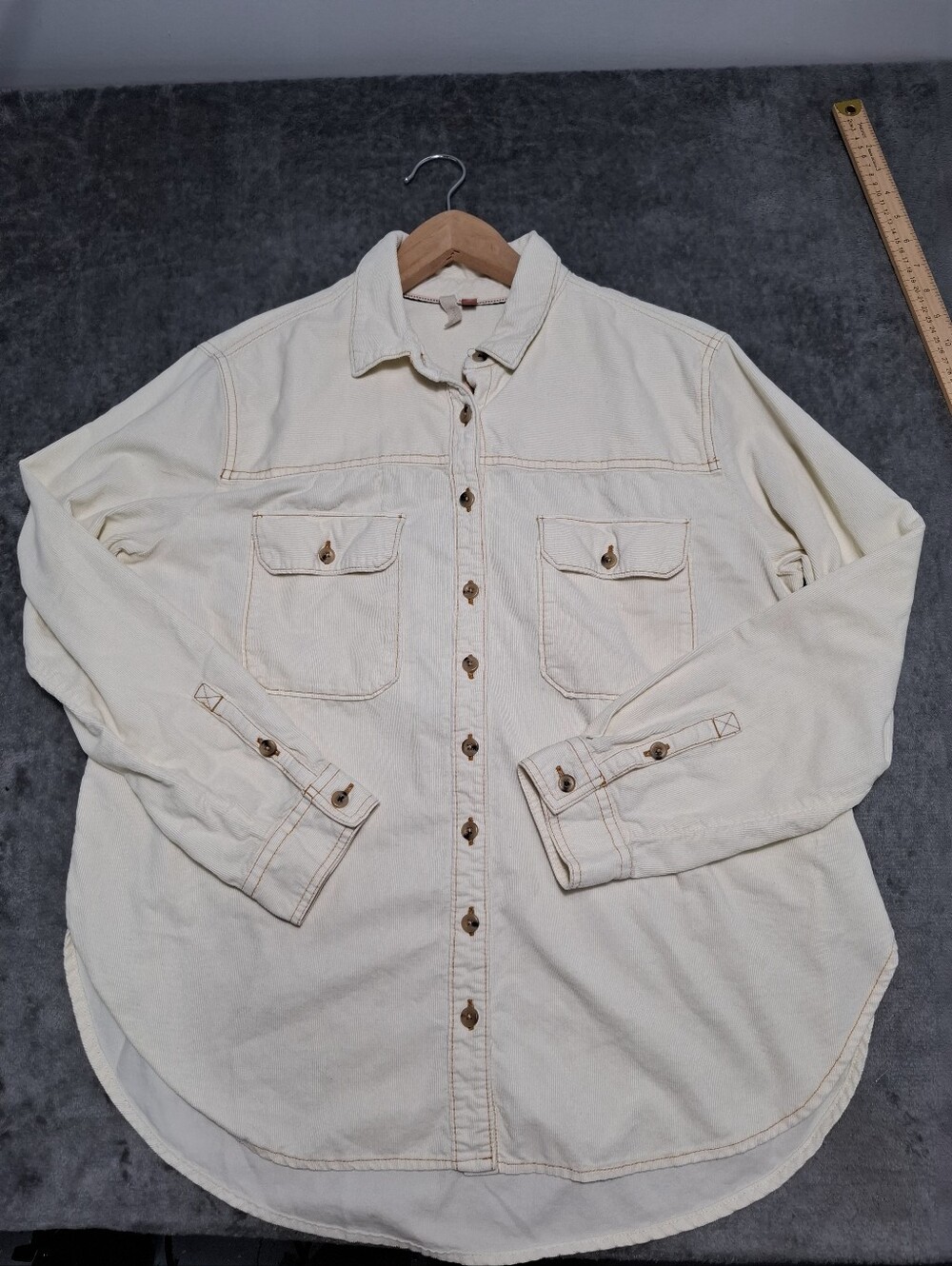 Pilcro Women's Button Down Shirt Corduroy Sz M Relaxed Soft Cotton Utility Fall - Picture 12 of 12